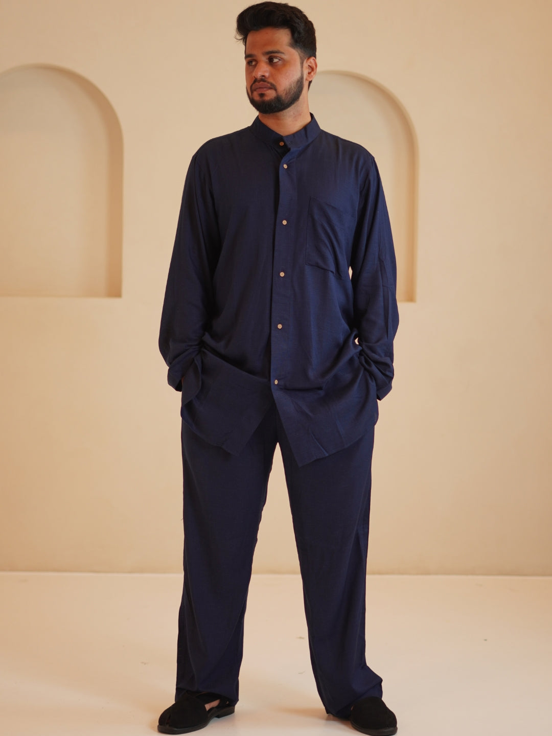 Cotton Linen Men’s Relax fit Front Open Kurta Sets