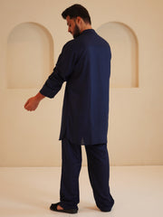 Cotton Linen Men’s Relax fit Front Open Kurta Sets