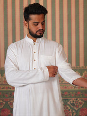 Men’s Cotton Linen Relax fit White Kurta Sets