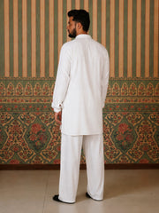 Men’s Cotton Linen Relax fit White Kurta Sets