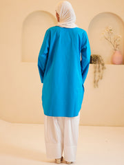 Modest Solid Blue Farsi Set for Women