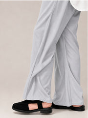 Light Grey Solid Farsi Pants for Men