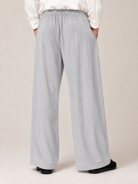 Light Grey Solid Farsi Pants for Men
