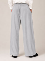 Light Grey Solid Farsi Pants for Men