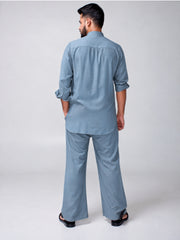 Grey Farsi Kurta Pants Set for Men
