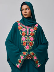 Women’s Embroidered Kaftan Abaya with Inner & Hijab