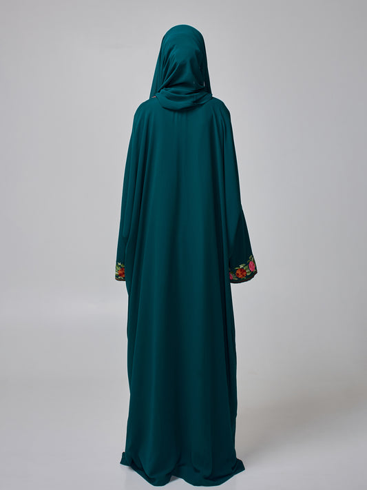 Women’s Embroidered Kaftan Abaya with Inner & Hijab