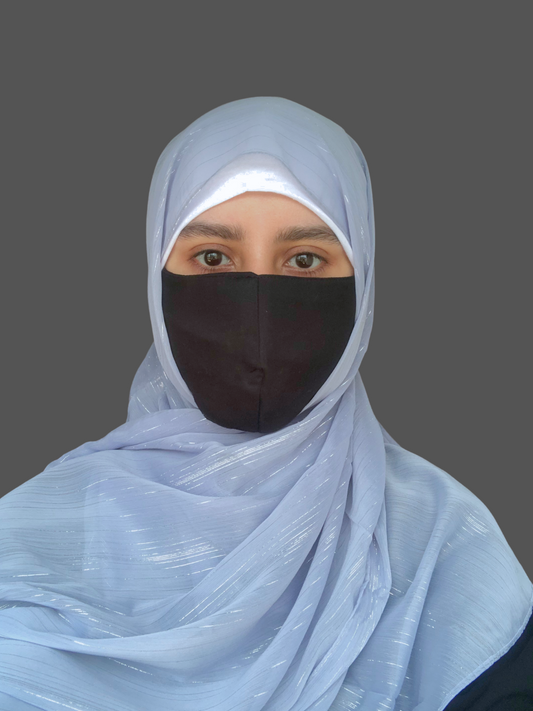 Chiffon Metallic Shimmer Bluish Grey Hijab for Women