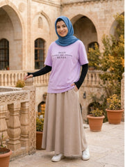 Modest Deen Over Dunya Lavender T-Shirt for Women
