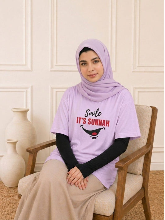 Modest Smile It’s Sunnah Lavender T-Shirt for Women
