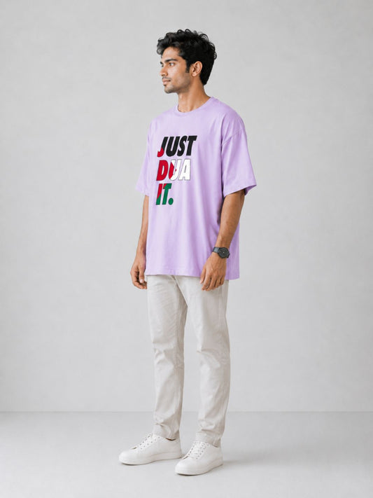 Men’s Lavender “Just Dua It” Oversized T-Shirt