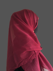 Chiffon Metallic Shimmer Maroon Hijab for Women