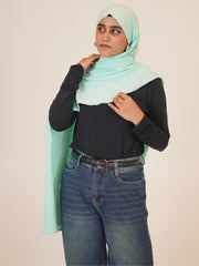 Mint Green Solid Viscose Jersey Hijab