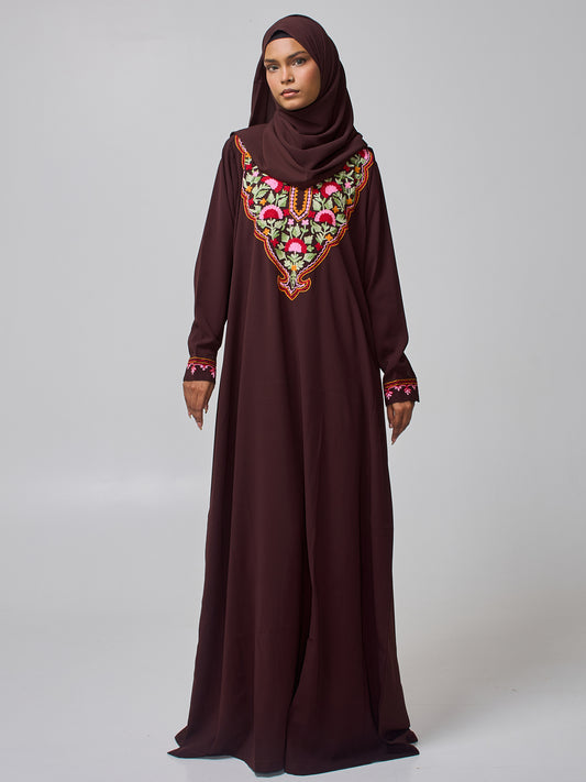 Embroidery Abaya Dress Online | Chikan Hand Embroidery - Nabia  Thenabia