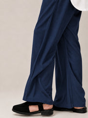 Navy Blue Solid Farsi Pants for Men