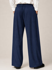 Navy Blue Solid Farsi Pants for Men