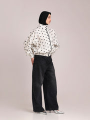 Polka Printed Jacket for Women – Winter Wear