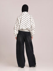 Polka Printed Jacket for Women – Winter Wear