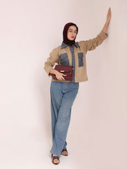 Front Open Fleece Denim Jacket for Women– Winter Wear