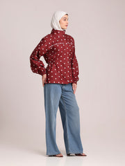 Polka Dot Printed Jacket for Women – Winter Wear