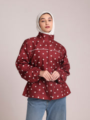 Polka Dot Printed Jacket for Women – Winter Wear