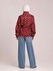 Polka Dot Printed Jacket for Women – Winter Wear