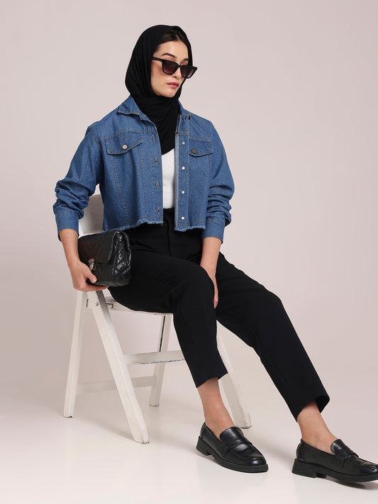 Front Open Denim Jacket for Women