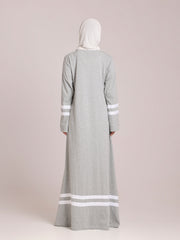 Grey Solid Jersey Abaya for Women – Modest Winter Wear