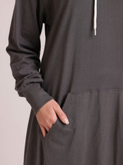 Grey Jersey Hoodie Abaya for Women – Modest Wear