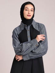 Fleece Denim Modest Winter Wear Dress for Women