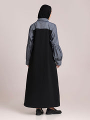 Fleece Denim Modest Winter Wear Dress for Women