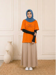 Deen Over Dunya Modest Orange T-Shirt for Women