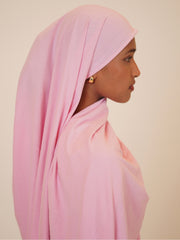 Pink Solid Viscose Jersey Hijab