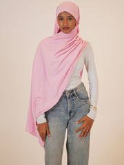 Pink Solid Viscose Jersey Hijab