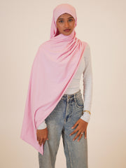 Pink Solid Viscose Jersey Hijab