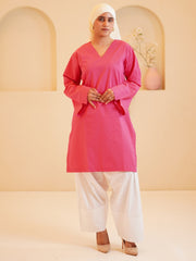 Modest Solid Pink Farsi Set for Women