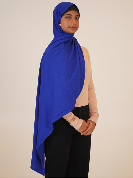 Royal Blue Solid Viscose Jersey Hijab