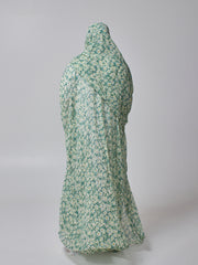 Green Printed Modest Shrug Abaya with White Inner & Matching Hijab