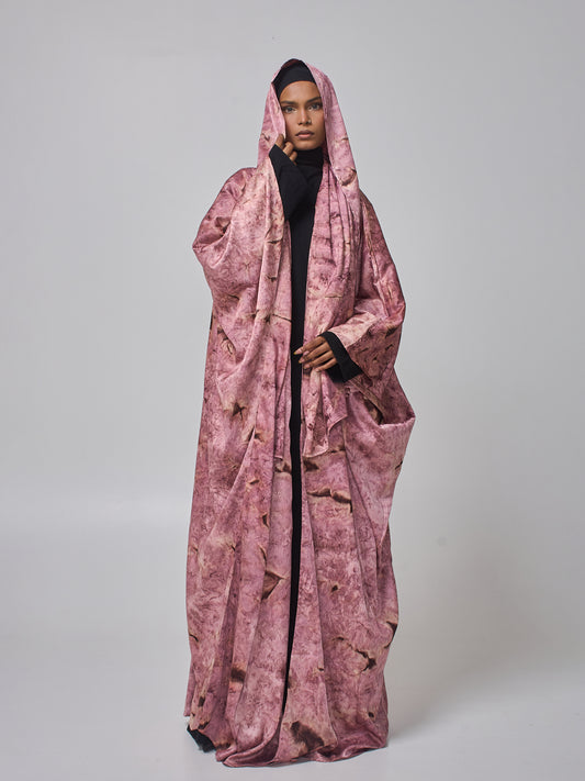 Modest 2 Piece Printed Shrug Abaya with Matching Hijab