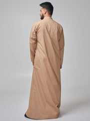Beige Solid Arabic Thobe for Men