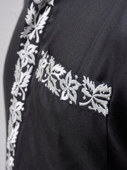Men's Embroidered Black Arabic Thobe