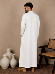 White Embroidered Men's Thobe / Jubba