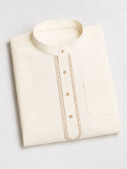 Off White Embroidered Men’s Arabic Thobe /Jubba