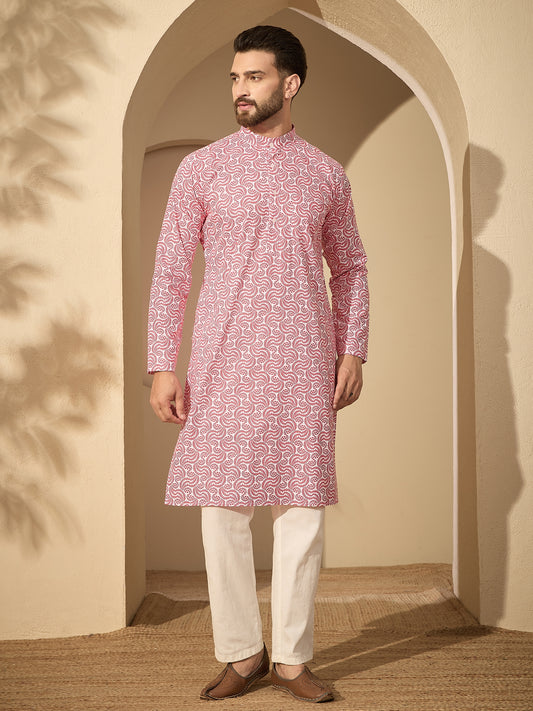 Pure Cotton Printed Kurta Pajama Set – Traditional Festive Wear