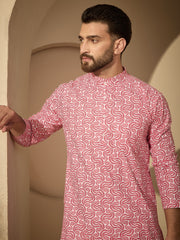 Pure Cotton Printed Kurta Pajama Set – Traditional Festive Wear