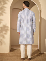 Cotton Printed Kurta Pyjama Set for Men – Traditional Festive Wear
