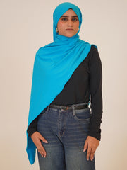 Turquoise Blue Solid Viscose Jersey Hijab