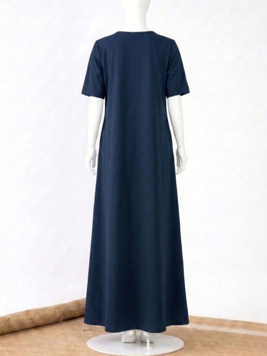 Half Sleeve Navy Blue Inner Layering For Women