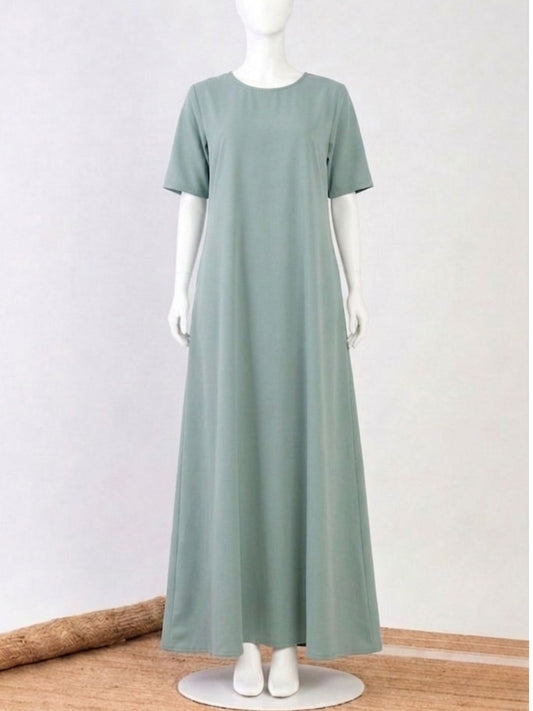 Half Sleeve Sea Green Solid Inner Layering For Women