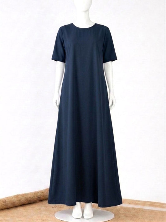Half Sleeve Navy Blue Inner Layering For Women